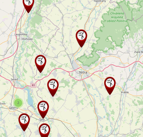 Mapa veterných elektrární